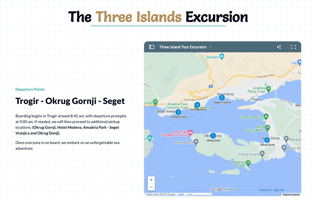 DA Travel 3 Islands Excursion Google My Map